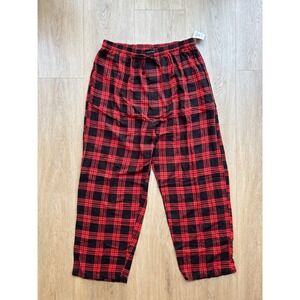 Andrew Scott Mens Pajama Pants 2XL Red Black Plaid Cotton Lounge Sleepwear NEW
